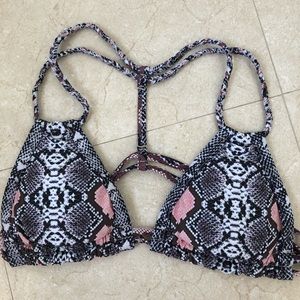 Snake print swim top